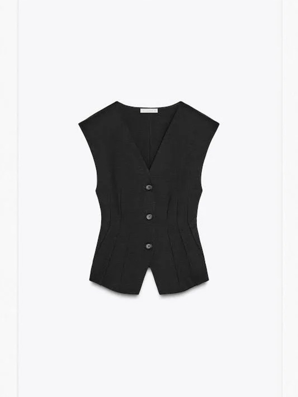 Zara Black Fitted Button-Front Vest